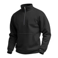 Men's Casual Waffle-Weave Half-Zip Stand-Up Collar Sweater